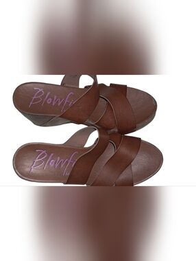 Blowfish Brown Double Crisscross Slide Sandals